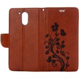 For Motorola Moto G (4rd gen) Plus Pressed Flowers Leather Case with Holder & Card Slots & Wallet(Brown)