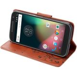 For Motorola Moto G (4rd gen) Plus Pressed Flowers Leather Case with Holder & Card Slots & Wallet(Brown)