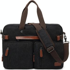 10001 Business Computer Backpack Multifunctional Simple Waterproof Nylon Travel Backpack  Size: 17.3 inch(Canvas Black)