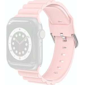Business B Style Silicone Watch Strap For Apple Watch Series 6 & SE & 5 & 4 44mm / 3 & 2 & 1 42mm(Pink)