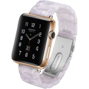 Simple Fashion Resin Watch Strap for Apple Watch Series 5 & 4 44mm & Series 3 & 2 & 1 42mm(White)