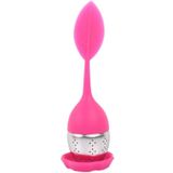 Stainless Steel Leaf Shape Silicone Tea Bag Tea Strainers (Rose Red)