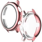 For Samsung Galaxy Watch Active 2 44mm Electroplate PC Protective Case with Tempered Glass Film(Pink)
