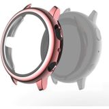 For Samsung Galaxy Watch Active 2 44mm Electroplate PC Protective Case with Tempered Glass Film(Pink)