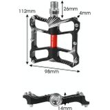 WEST BIKING YP0802080 Bicycle Aluminum Alloy Pedal Riding Foot Pedal Bicycle Accessories(Black)