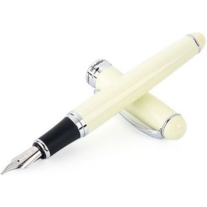 X750 briefpapier RVS Vulpen middellange NIB inkt pennen school Oiifice gift  NIB grootte: 0.5 mm (ivoor)