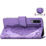 Butterfly Love Flowers Embossing Horizontal Flip Leather Case for Huawei P30  with Holder & Card Slots & Wallet & Lanyard (Light Purple)
