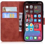 Skin Feel Pure Color Horizontal Flip Leren Case met Houder & Card Slots & Portemonnee voor iPhone 13 Pro (Brown)