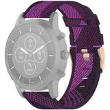 22mm Stripe Weave Nylon Wrist Strap Watch Band for Fossil Hybrid Smartwatch HR  Male Gen 4 Explorist HR & Sport (Purple)