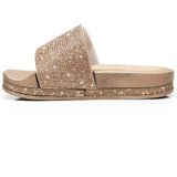 Rhinestone Women Slippers Bling Beach Slides  Size:39(Gold)