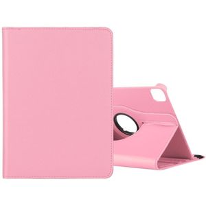 For iPad Pro 12.9 (2020) Litchi Texture Horizontal Flip 360 Degrees Rotation Leather Case with Holder(Pink)