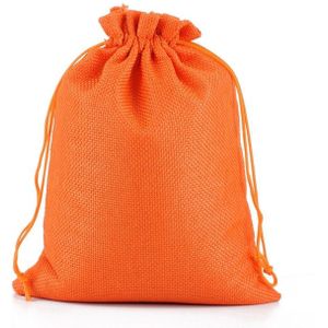50 PCS Multi size Linen Jute Drawstring Gift Bags Sacks Wedding Birthday Party Favors Drawstring Gift Bags  Size:13x18cm(Orange)