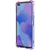 Voor Huawei nova 6 Vierhoekairbag Schokbestendige Gradiënt Kleur TPU beschermhoes (blauw roze)