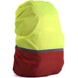 2 PCS Outdoor Mountaineering Color Matching Luminous Backpack Rain Cover  Size: L 45-55L(Red + Fluorescent Green)