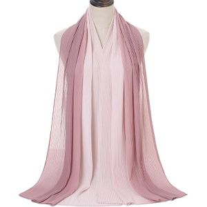 Color-Blocking Crumpled Long Print Gradient Color All Seasons Universal Sunscreen Scarf  Size: 180 x 70cm(7 Leather Pink)