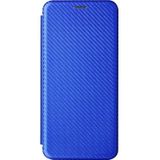 For Motorola Moto G50 Carbon Fiber Texture Magnetic Horizontal Flip TPU + PC + PU Leather Case with Card Slot(Blue)