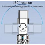 Mech Series 6A 120W USB naar 8-pins 180-graden metalen plug snellaadkabel  lengte: 1 8 m