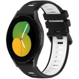 Voor Samsung Galaxy Watch5 44 mm 20 mm sport tweekleurige siliconen horlogeband (zwart + wit)