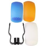 Pop-up Flash Soft Flash Diffuser Kit (White Diffuser / Blue Diffuser / Orange Diffuser / Diffuser Bracket)