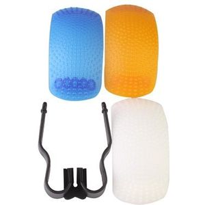 Pop-up Flash Soft Flash Diffuser Kit (White Diffuser / Blue Diffuser / Orange Diffuser / Diffuser Bracket)