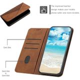 For Samsung Galaxy S20 FE Diamond Pattern Splicing Skin Feel Magnetic Horizontal Flip Leather Case with Card Slots & Holder & Wallet(Brown)