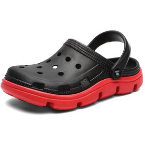Lente en zomer zachte bodem mannen strandschoenen holle ademende reis sandalen slippers  maat: 41 (zwart rood)