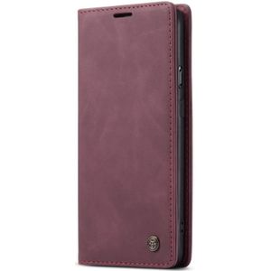 For OnePlus Nord CaseMe-013 Multifunctional Retro Frosted Horizontal Flip Leather Case with Card Slot & Holder & Wallet(Wine Red)