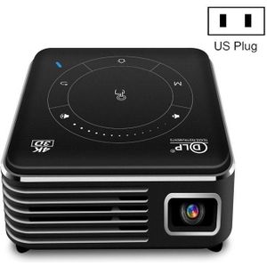 P11 4K HD DLP Mini 3D Projector 4G + 32G Smart Micro Convenient Projector  Style:US Plug(Black)