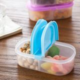 Lunch Box Food Container Plastic Portable Camping Picnic Folding Fruit Container Fridge Microwave Storage Box(Blue)
