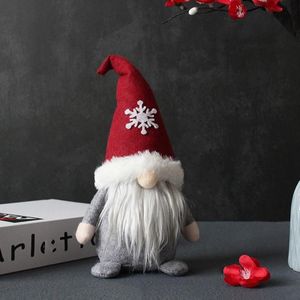 Gezichtsloze pop met hoed kerstmis dwerg pluche pop (sneeuwvlok)