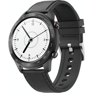 MX5 1.3 inch IPS Screen IP68 Waterproof Smart Watch  Support Bluetooth Call / Heart Rate Monitoring / Sleep Monitoring  Style: Leather Strap(Black)
