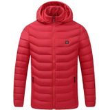USB Heated Smart Constant Temperature Hooded Warm Coat for Men and Women (Color:Red Size:XXXL)