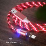 USB naar 8 Pin Magnetische Zuiging Kleurrijke Streamer Mobiele Telefoon Oplaadkabel  Lengte: 1m (Rood licht)