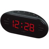 Oval Radio LED Digital Alarm Clock (Red)