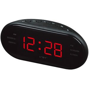 Oval Radio LED Digital Alarm Clock (Red)