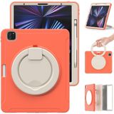 Shockproof TPU + PC Protective Case with 360 Degree Rotation Foldable Handle Grip Holder & Pen Slot For iPad Pro 12.9 2021(Living Coral)