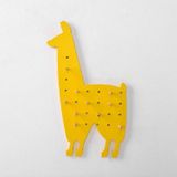 Wooden Storage Shelf Hole Plate Storage Wall Shelf  Style:Alpaca(Yellow)