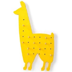 Wooden Storage Shelf Hole Plate Storage Wall Shelf  Style:Alpaca(Yellow)