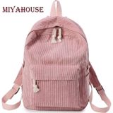 Soft Fabric Backpack Female Corduroy Design School Backpack for Teenage Girls Women(Light blue)
