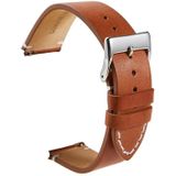 First Layer Retro Cowhide Frosted Bottom Leather Quick Release Ultra-Thin Universal Watch Strap  Size? 24mm(Light Brown)