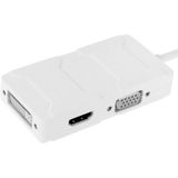 3 in 1 Mini DisplayPort Male to HDMI + VGA + DVI Female Adapter Converter for Mac Book Pro Air  Cable Length: 18cm(White)