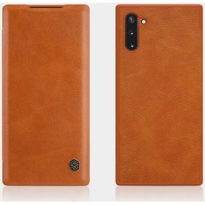 NILLKIN QIN Series Crazy Horse Texture Horizontal Flip Leather Case with Card Slot for Galaxy Note 10 / Note 10 5G(Brown)