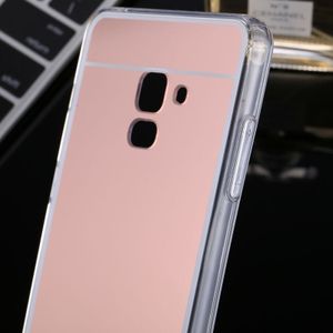 For Galaxy A8+ (2018) Acrylic + TPU Electroplating Mirror Protective Back Cover Case(Rose Gold)