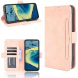 For Nokia XR20 Skin Feel Calf Pattern Horizontal Flip Leather Case with Holder & Card Slots & Photo Frame(Pink)