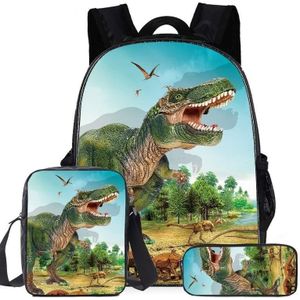 16-inch ZZ43 3 PCS / Set Child Dinosaur School Bag Kindergarten Pupils Backpack