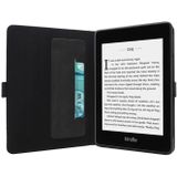Horizontal Flip Double Holder Leather Case for Amazon Kindle Paperwhite 4 (2018)  with Card Slots & Photo Frame (Black)