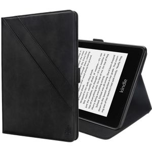Horizontal Flip Double Holder Leather Case for Amazon Kindle Paperwhite 4 (2018)  with Card Slots & Photo Frame (Black)