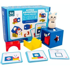 Kinderen puzzel creatieve assembleren bouwstenen kat magische doos baby vroeg onderwijs bordspel speelgoed
