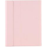 YT11B-A 2021 Detachable Candy Color Skin Texture Round Keycap Bluetooth Keyboard Leather Case with Touch Control & Pen Slot & Stand For iPad Pro 11 (2021)(Pink)