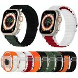 Dubbele kleur nylon horlogeband voor Apple Watch-serie 8 & 7 41 mm / SE 2 & 6 & SE & 5 & 4 40 mm / 3 & 2 & 1 38 mm (zwart + groen)
